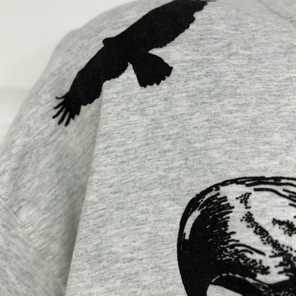Vintage Y2K 90s Graphic T-shirt Bald Eagle Double Sided Light Gray 3XL XXL - Picture 4 of 7